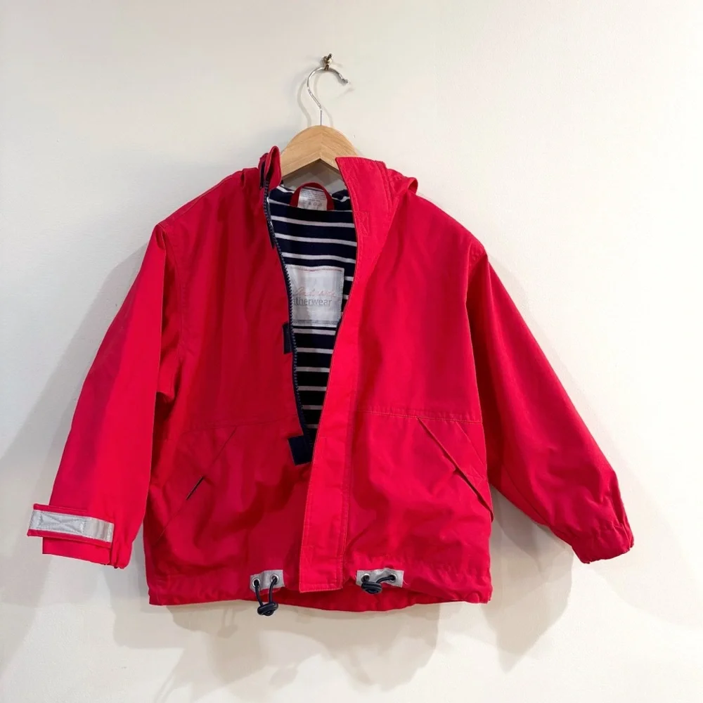 Hanna Andersson Weatherwear Jacket 110 (5T) Red Hooded Coat Kids